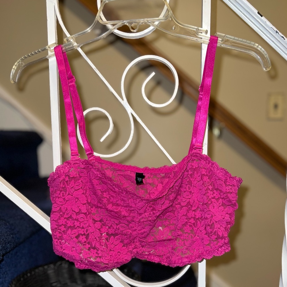 Torrid Pink Lace Bralette Size 2